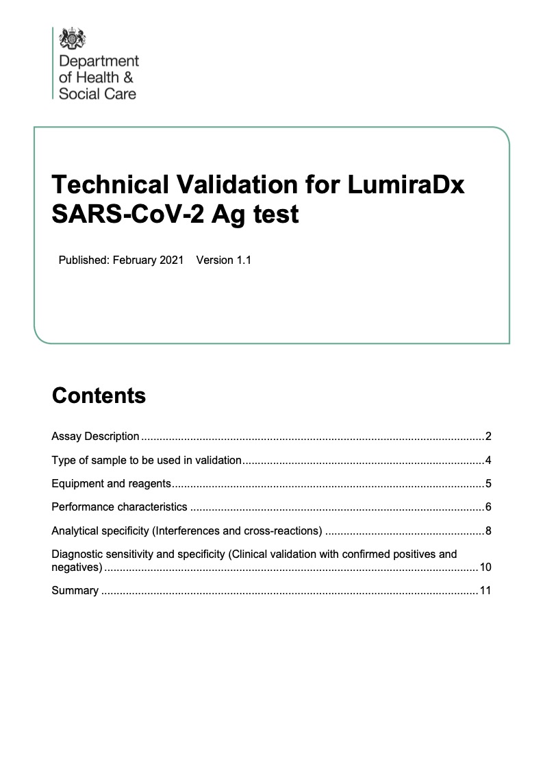 Sars-COV-2 Ag teszt technikai validálás UK